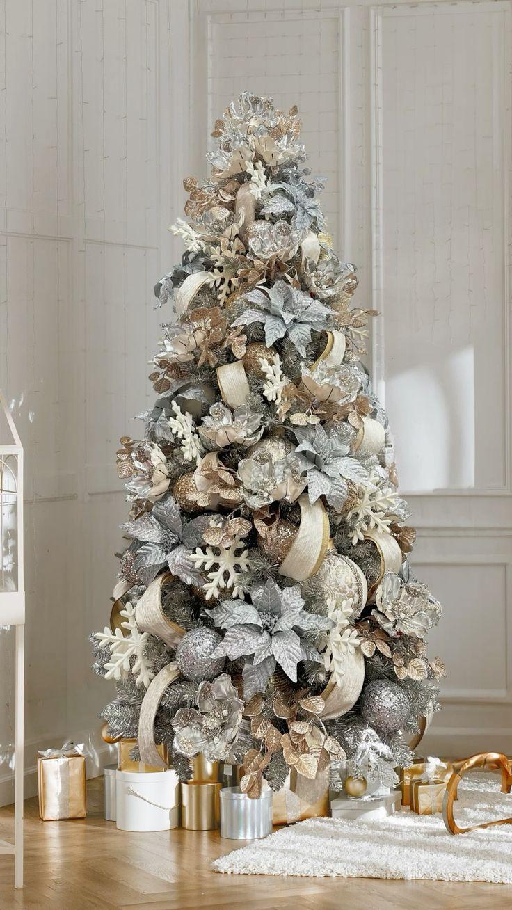 μεταλλικά χρώματα-TikTok trends-στο-Χριστουγεννιάτικο δέντρο-Χριστούγεννα 2024-ιδέες- μεταλλικά χρώματα-TikTok trends-στο-Χριστουγεννιάτικο δέντρο-Χριστούγεννα 2024-ιδέες-