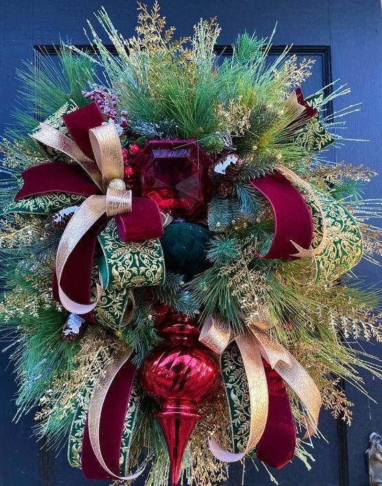 βουργουνδί-χριστουγεννιάτικο-στεφάνι-ιδέες- βουργουνδί-χριστουγεννιάτικο-στεφάνι-ιδέες-