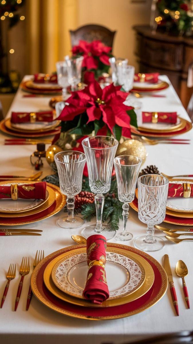 Χριστουγεννιάτικο-τραπέζι-σε-κόκκινο-και-χρυσό-Ιδέες-διακόσμησης Χριστουγεννιάτικο-τραπέζι-σε-κόκκινο-και-χρυσό-Ιδέες-διακόσμησης