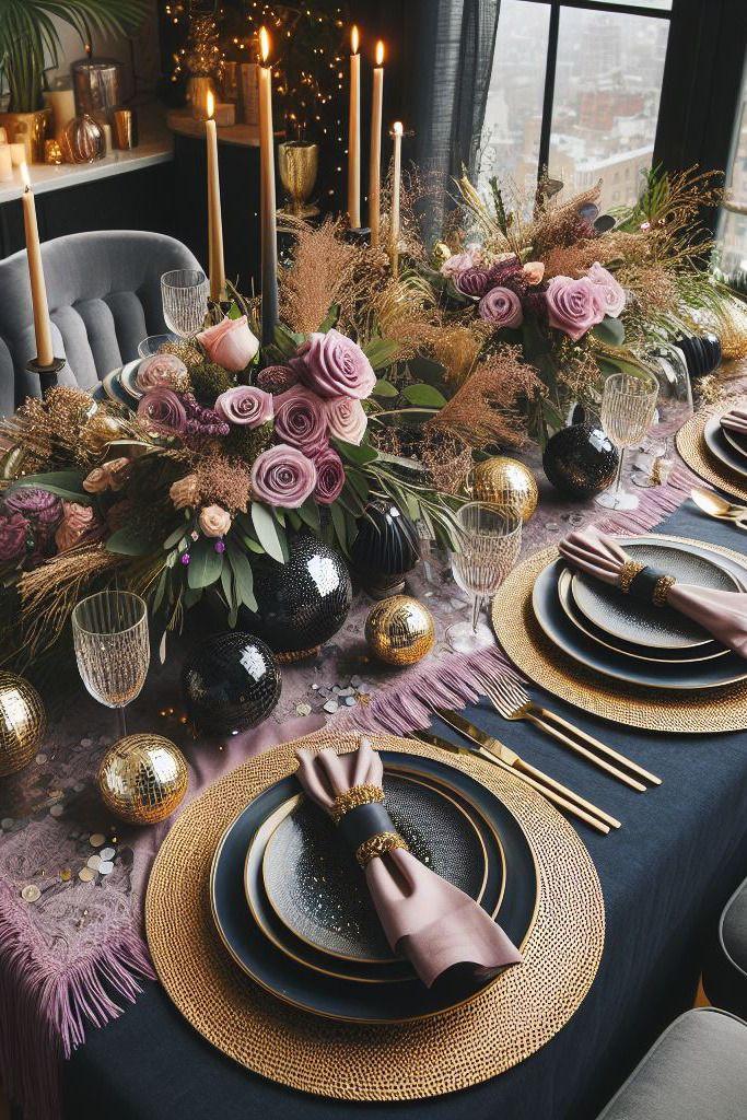 Χριστουγεννιάτικο-τραπέζι-με-ροζ-χρυσό-και-μαύρο-Ιδέες-διακόσμησης Χριστουγεννιάτικο-τραπέζι-με-ροζ-χρυσό-και-μαύρο-Ιδέες-διακόσμησης