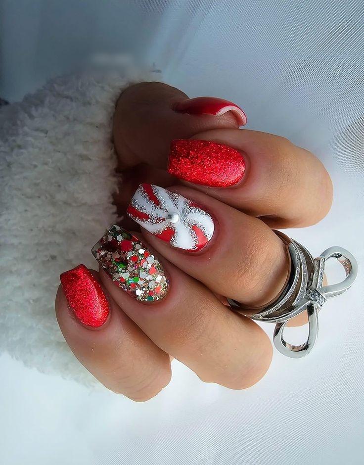 candy nails-σε-κόκκινο-για-τον-Δεκέμβριο-ιδέες- candy nails-σε-κόκκινο-για-τον-Δεκέμβριο-ιδέες-