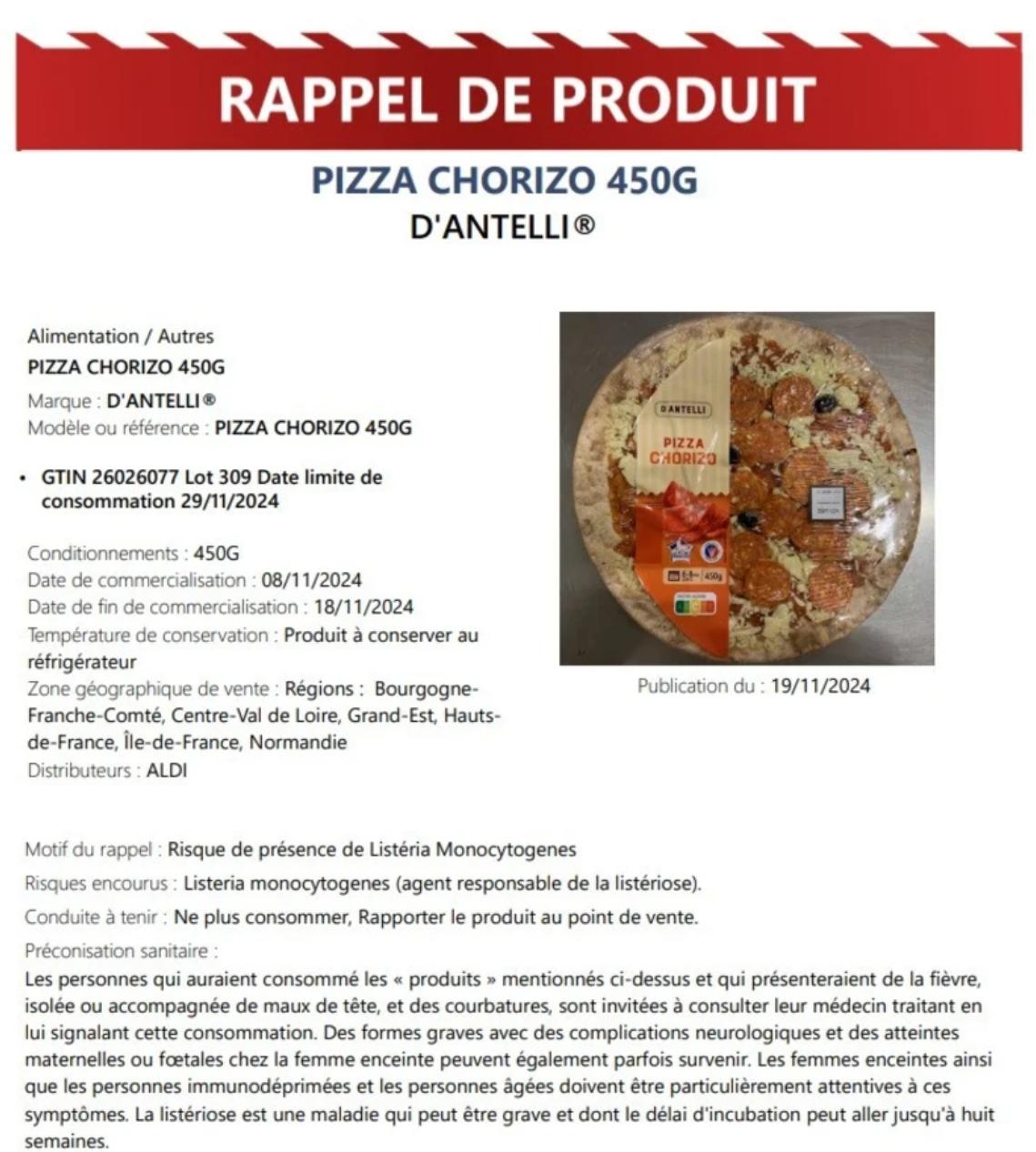 Ανακαλείται κατεψυγμένη πίτσα μετά από εντοπισμό επικίνδυνου βακτηριδίου