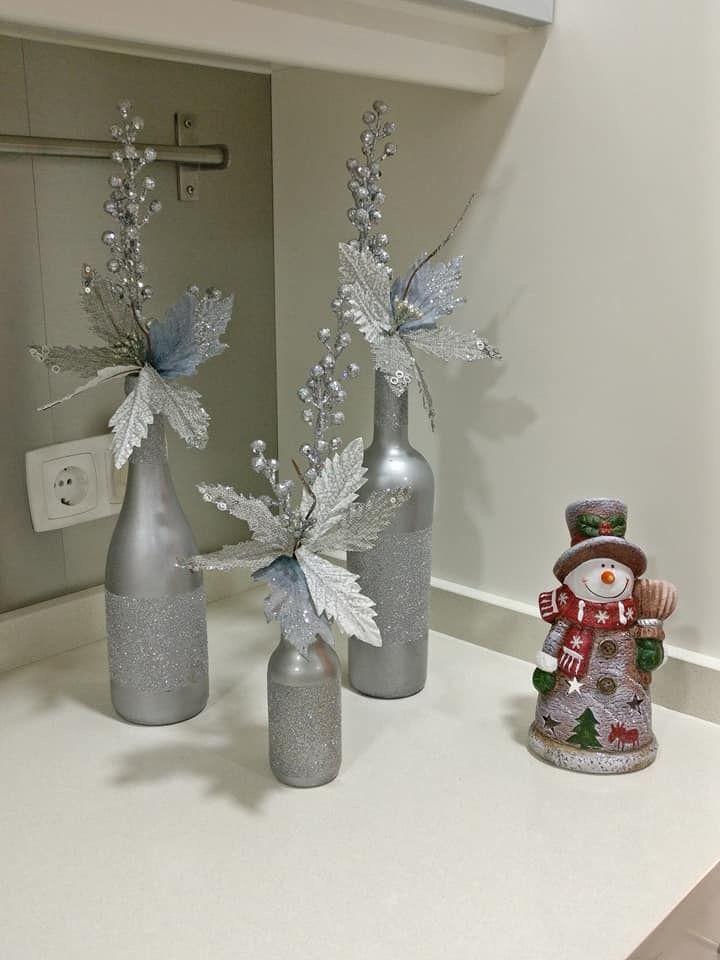 ασημί-χριστουγεννιάτικα μπουκάλια-με-γκλίτερ-ιδέες- ασημί-χριστουγεννιάτικα μπουκάλια-με-γκλίτερ-ιδέες-