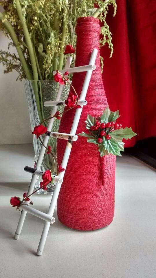 χριστουγεννιάτικη κατασκευή-από-μπουκάλια-με-σπάγκο-ιδέες- χριστουγεννιάτικη κατασκευή-από-μπουκάλια-με-σπάγκο-ιδέες-