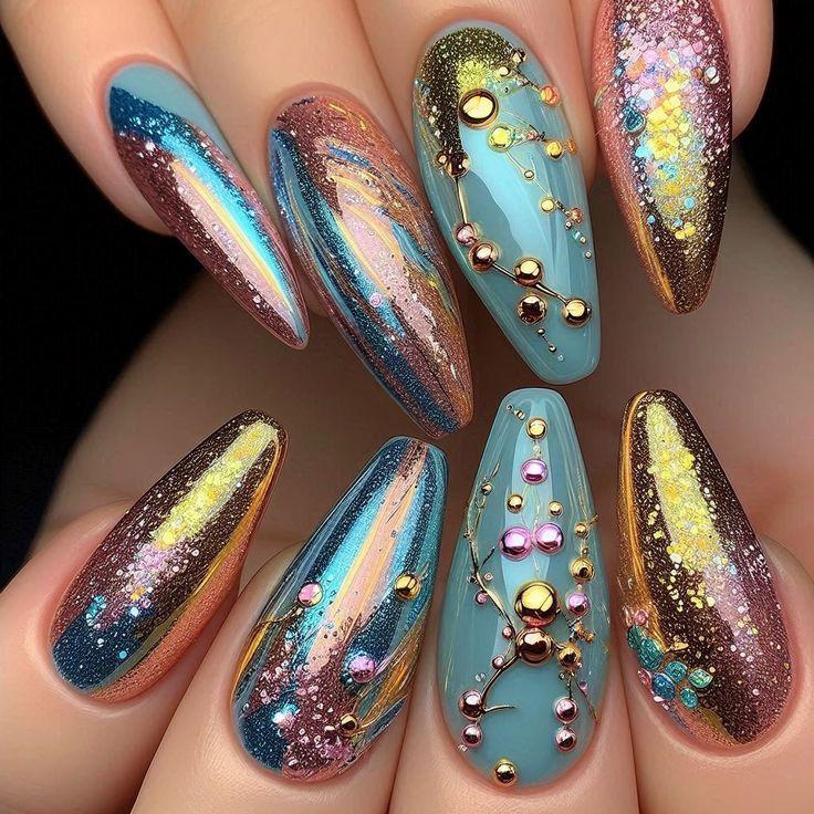 χριστουγεννιάτικα-νύχια-με-μεταλλικά χρώματα-και-στρας-ιδέες- χριστουγεννιάτικα-νύχια-με-μεταλλικά χρώματα-και-στρας-ιδέες-