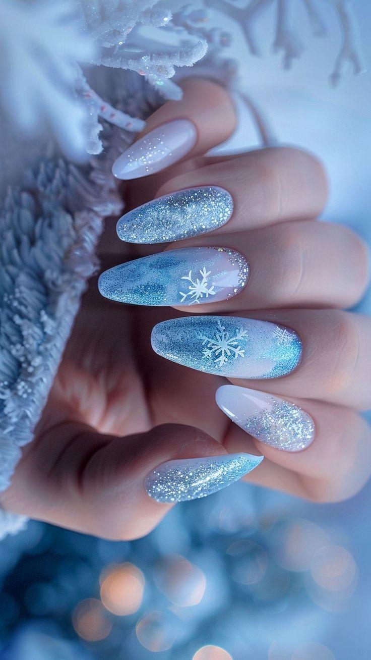 frosty blue-χριστουγεννιάτικα νύχια-με-χιονονιφάδες-ιδέες- frosty blue-χριστουγεννιάτικα νύχια-με-χιονονιφάδες-ιδέες-