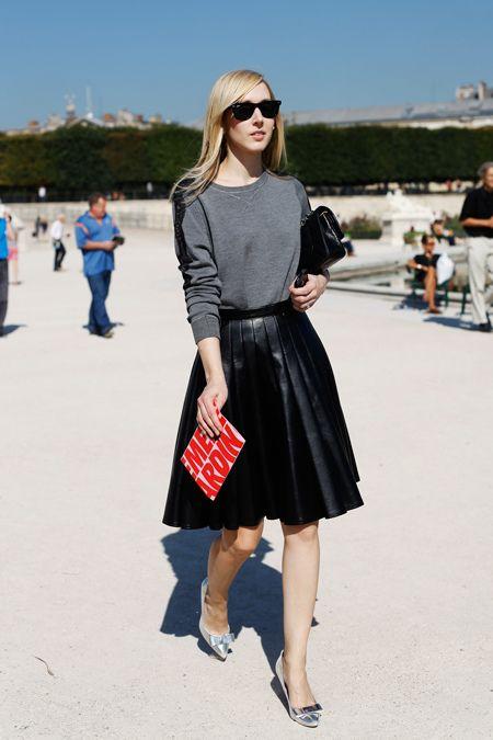 midi-πλισέ-δερμάτινη φούστα-ιδέες- midi-πλισέ-δερμάτινη φούστα-ιδέες-