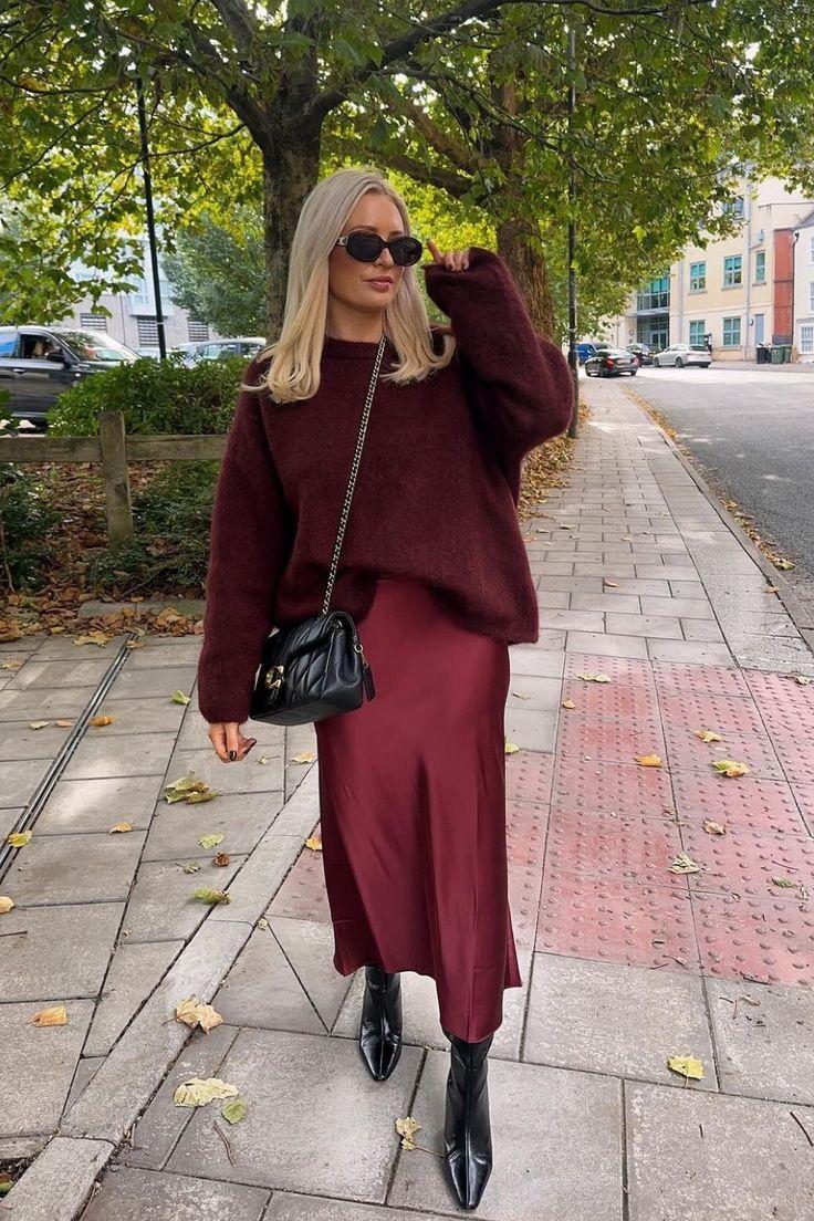 βουργουνδί-φούστα-με-βουργουνδί πουλόβερ-ιδέες- βουργουνδί-φούστα-με-βουργουνδί πουλόβερ-ιδέες-