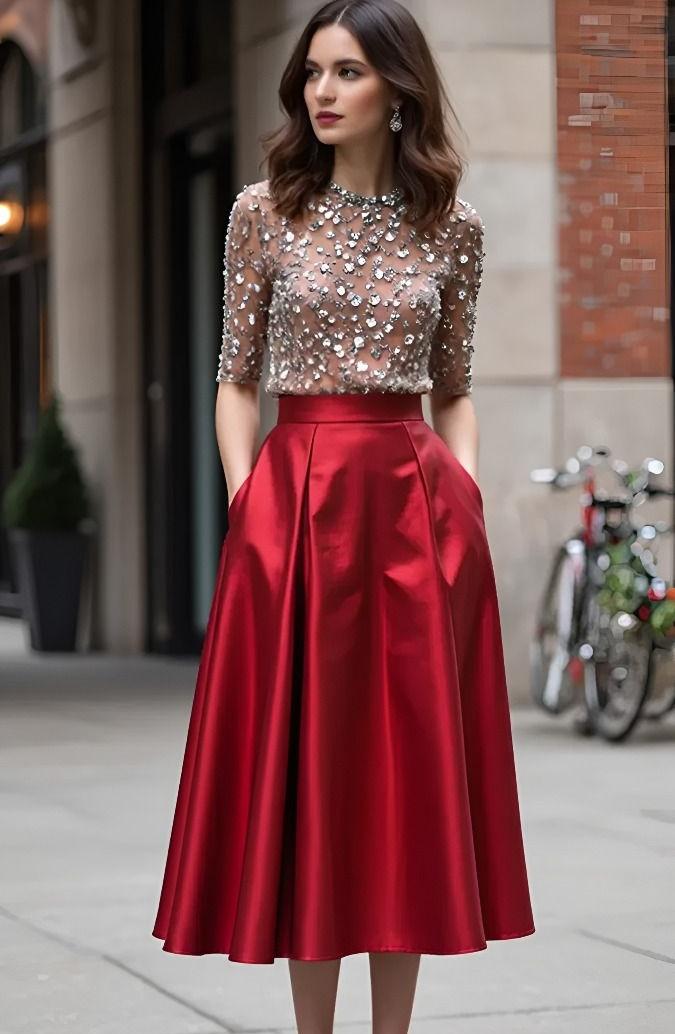 κόκκινη-σατέν-φούστα-με-transparent-μπλούζα-με-στρας-ιδέες- κόκκινη-σατέν-φούστα-με-transparent-μπλούζα-με-στρας-ιδέες-