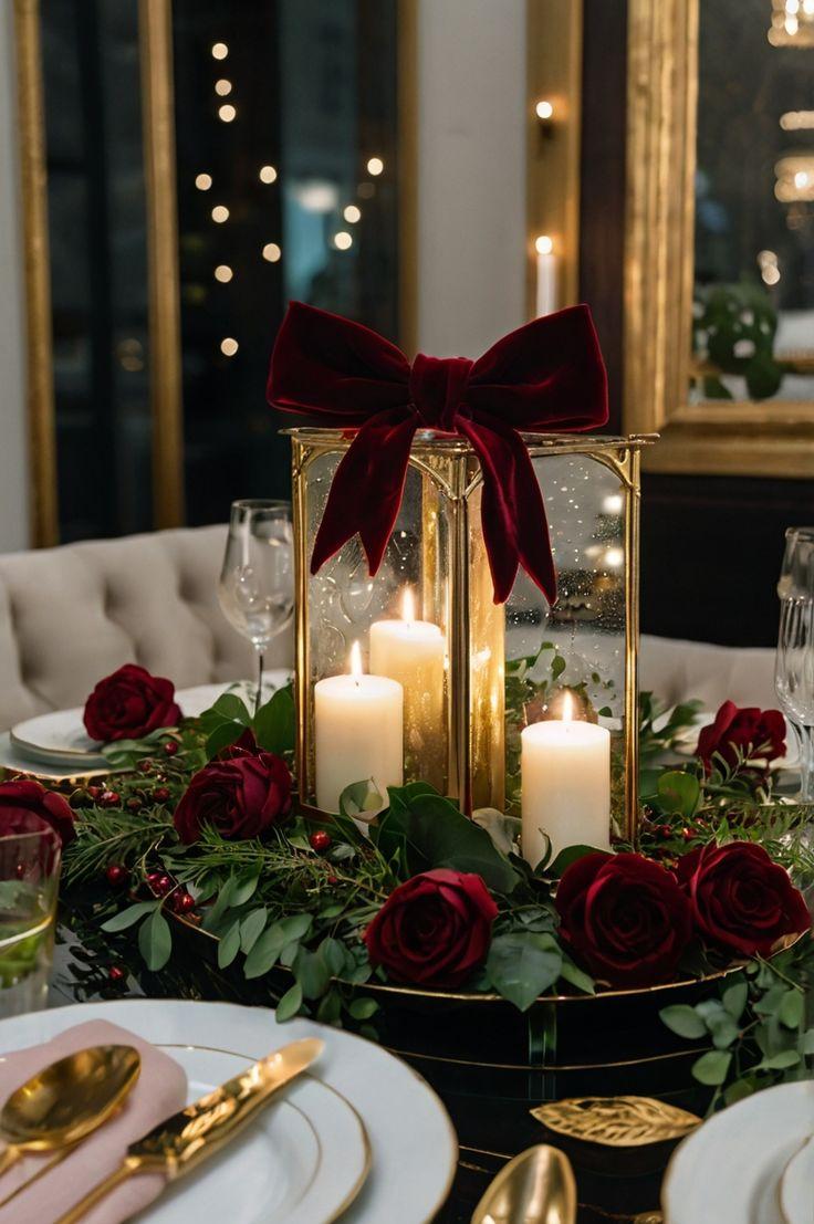 χριστουγεννιάτικα φαναράκια-στο-τραπέζι-στο ρεβεγιόν-ιδέες-