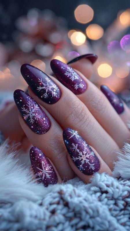 μοβ-νύχια-με-γκλίτερ-και-χιονονιφάδες-ιδέες- μοβ-νύχια-με-γκλίτερ-και-χιονονιφάδες-ιδέες-