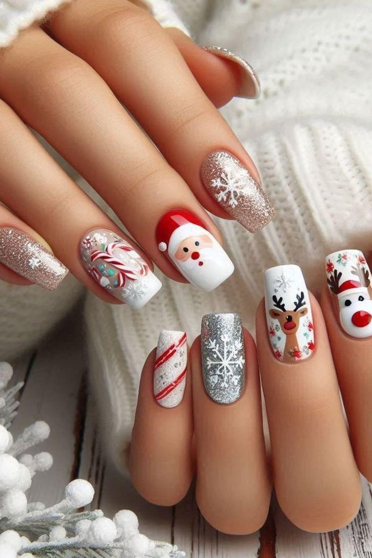 μανικιούρ-με-γκλίτερ-και-χριστουγεννιάτικα σχέδια-ιδέες- μανικιούρ-με-γκλίτερ-και-χριστουγεννιάτικα σχέδια-ιδέες-