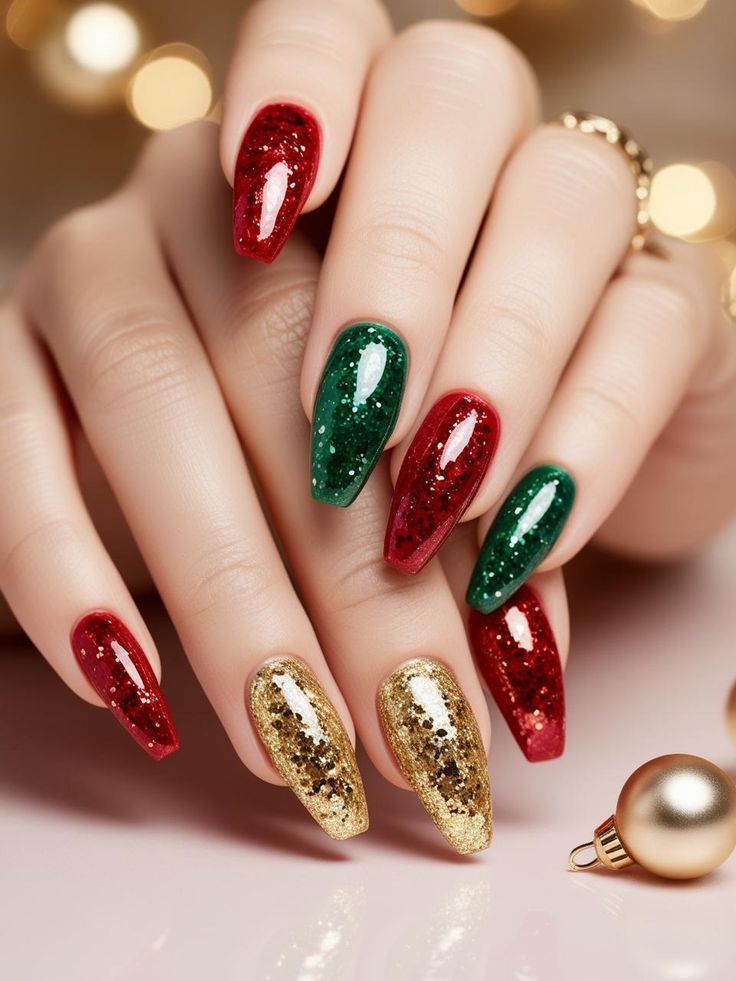 κόκκινα-πράσινα-και-χρυσά-σχέδια-με-γκλίτερ-ιδέες-