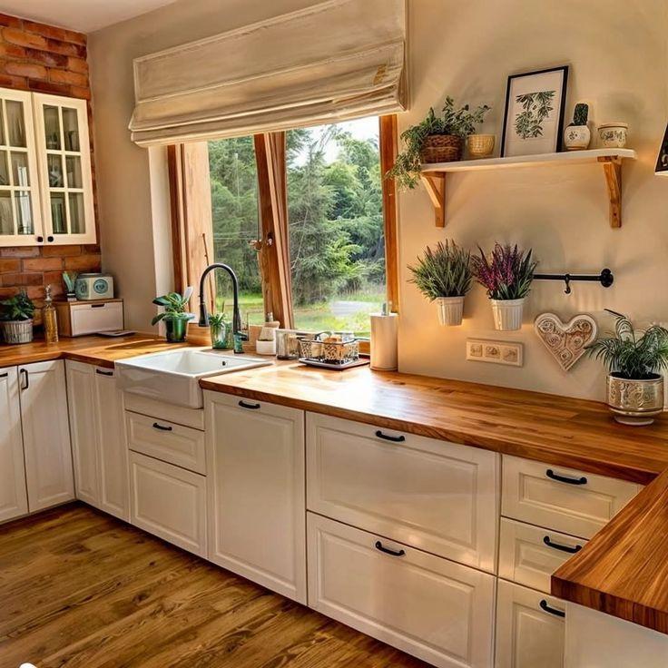 Λευκή-κουζίνα-με-φυσικό-ξύλο Λευκή-κουζίνα-με-φυσικό-ξύλο