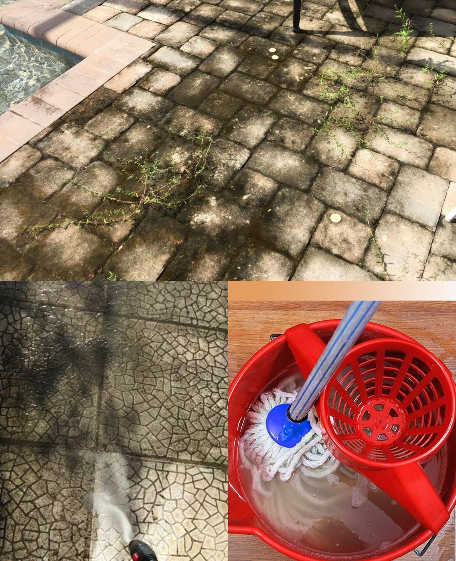 Πανίσχυρο Σπιτικό Καθαριστικό για τις πλάκες της αυλής που αφαιρεί μούχλα και πρασινάδες