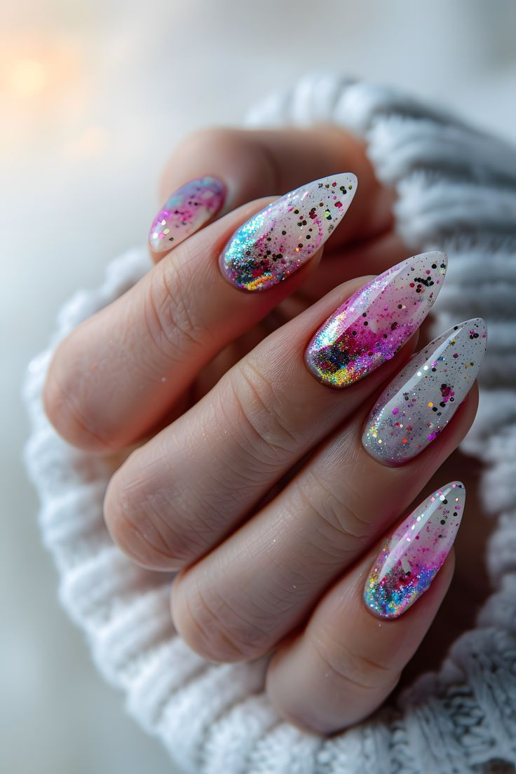 πουά-αποκριάτικα-νύχια-με-γκλίτερ-ιδέες-