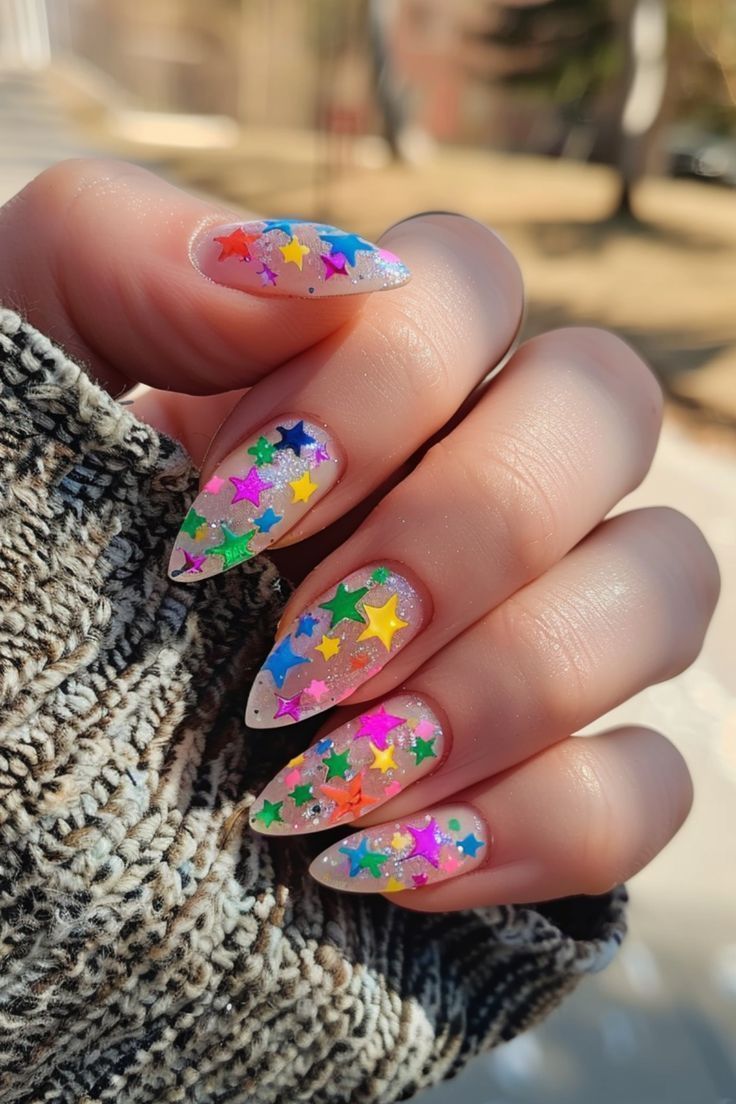 αστεράκια-στα-αποκριάτικα νύχια-ιδέες-