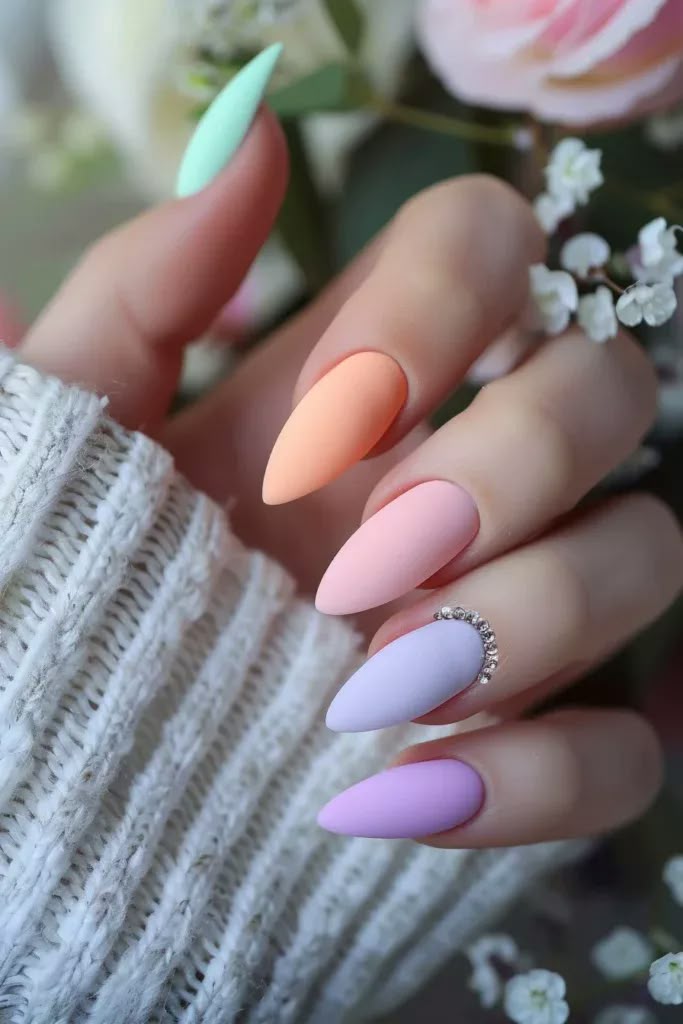 παστέλ νύχια-πασχαλινά νύχια-τάσεις-Πάσχα 2025-ιδέες-