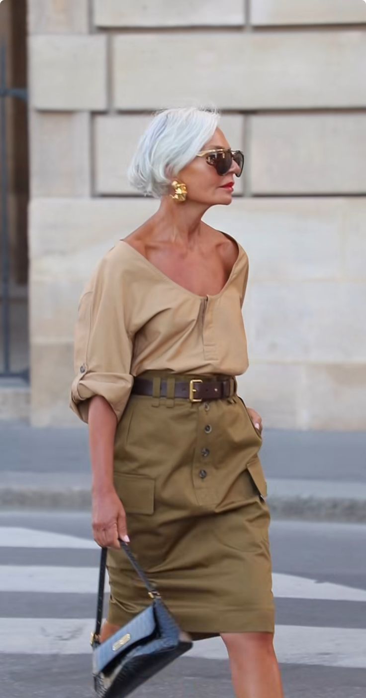 χακί-πουκάμισο-και-φούστα-ιδέες-