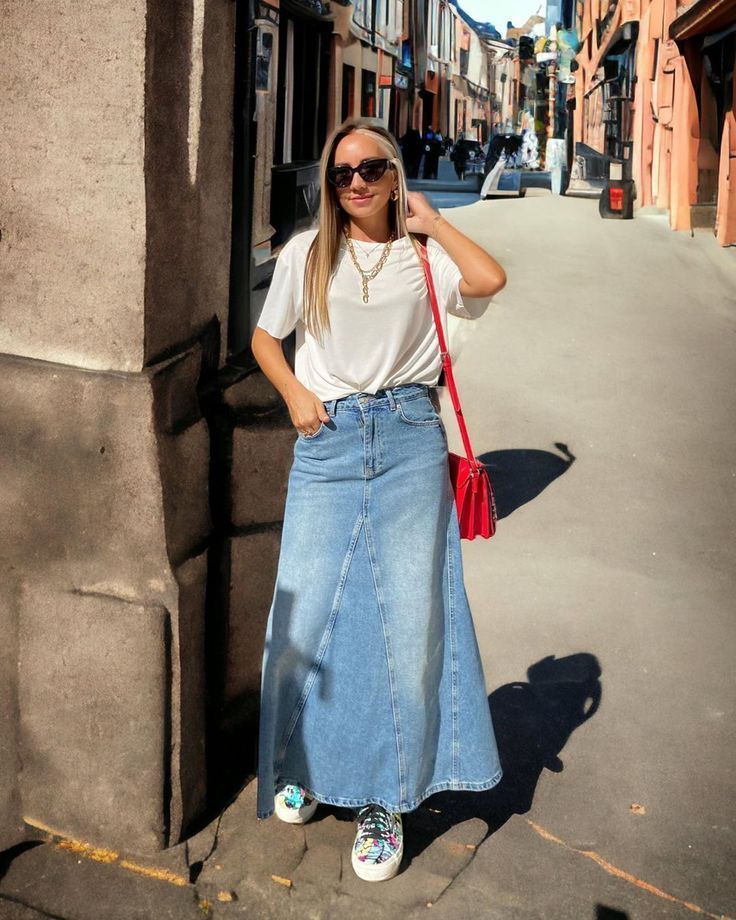 maxi jean φούστες-τάσεις-Άνοιξη-Καλοκαίρι 2025-ιδέες- maxi jean φούστες-τάσεις-Άνοιξη-Καλοκαίρι 2025-ιδέες-