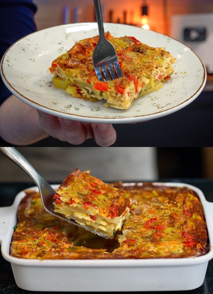 Οικονομική-συνταγή-για όλη την οικογένεια-Φουρνιστή ομελέτα-συνταγή-