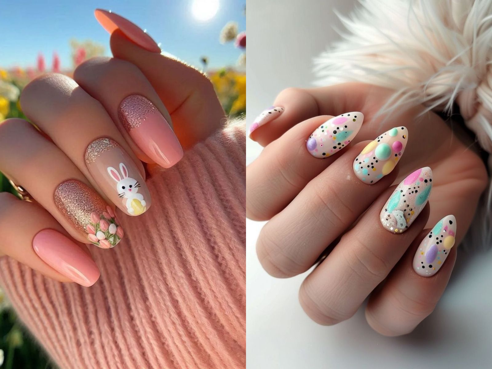 Easter nails: 9+1 ιδέες για ανοιξιάτικο μανικιούρ σε παστέλ χρώματα με Πασχαλινά prints