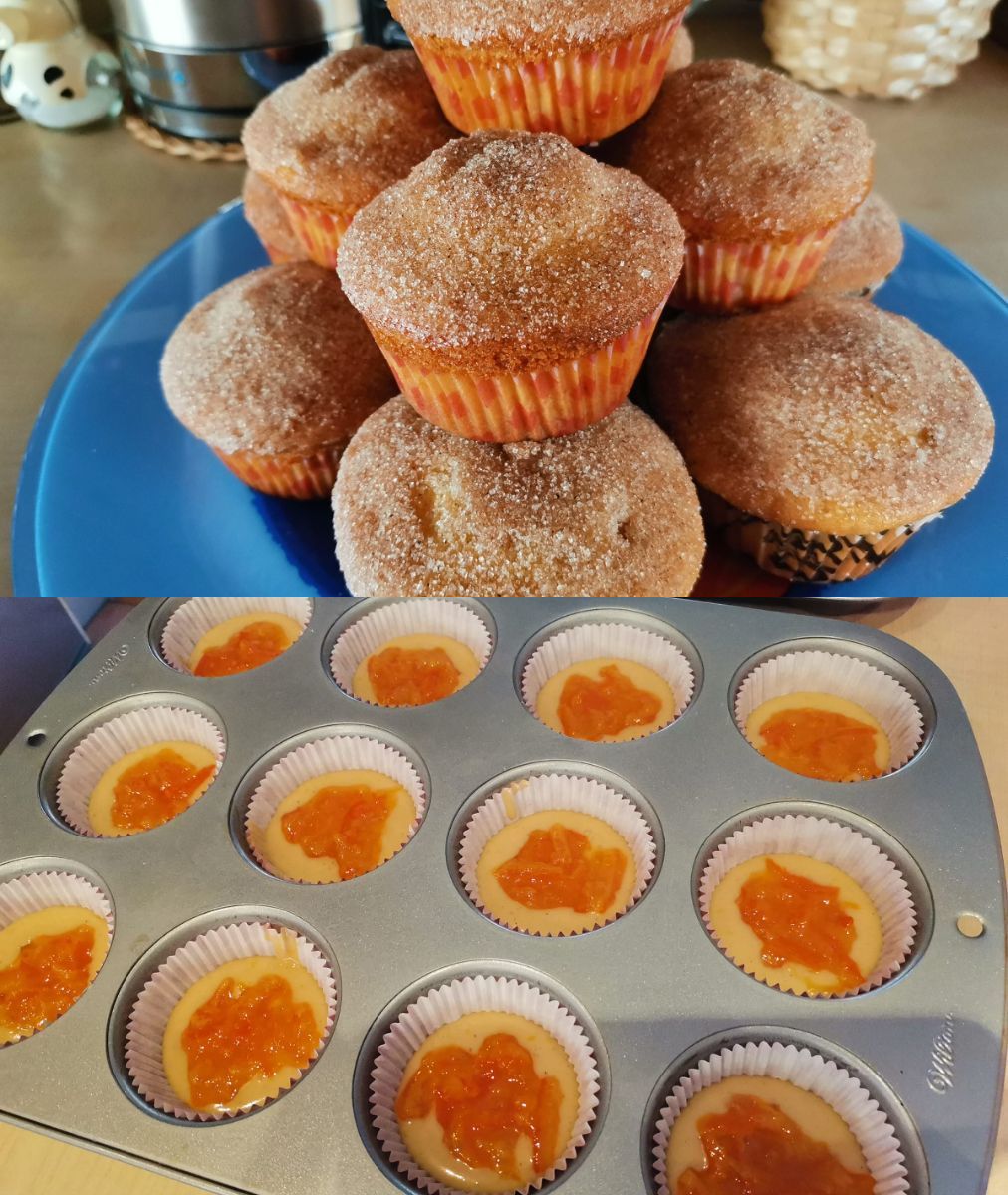 Αφράτα muffins με μαρμελάδα για πρωινό