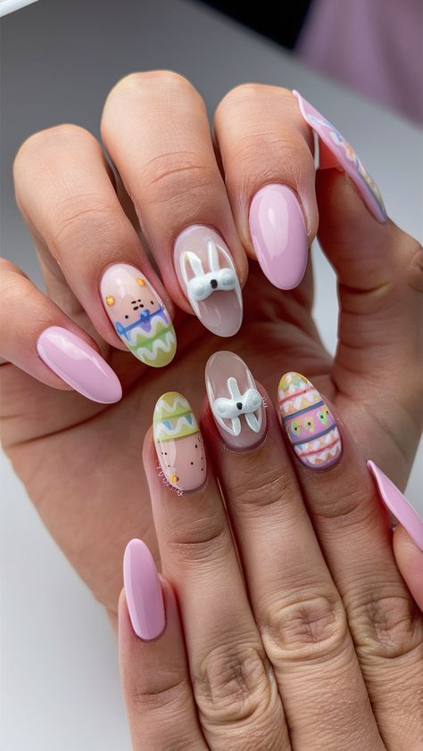 Easter rabbit nails – Ιδέες για γιορτινό Πασχαλινό μανικιούρ με τα πιο girly και κομψά σχέδια