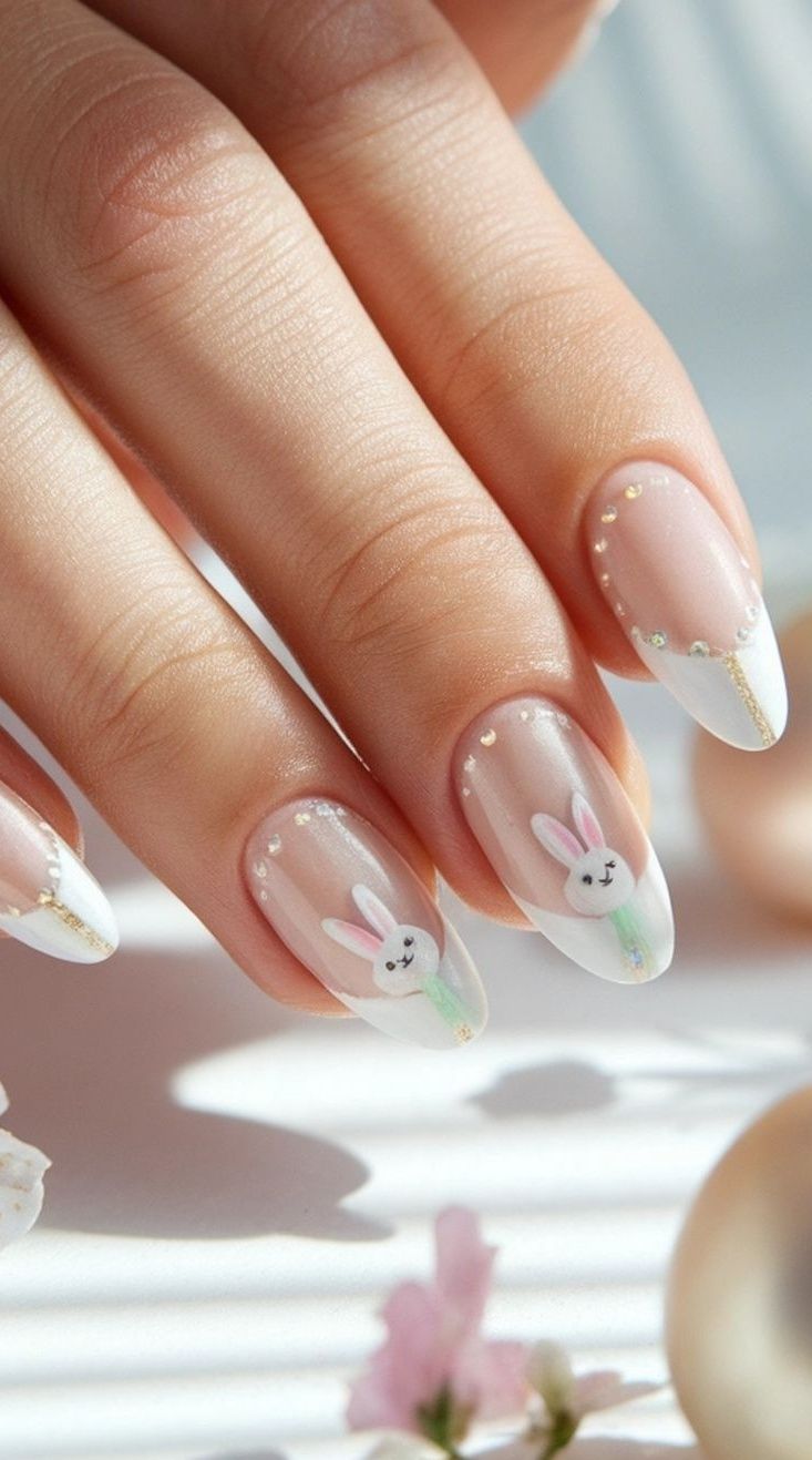 Easter rabbit nails – Ιδέες για γιορτινό Πασχαλινό μανικιούρ με τα πιο girly και κομψά σχέδια