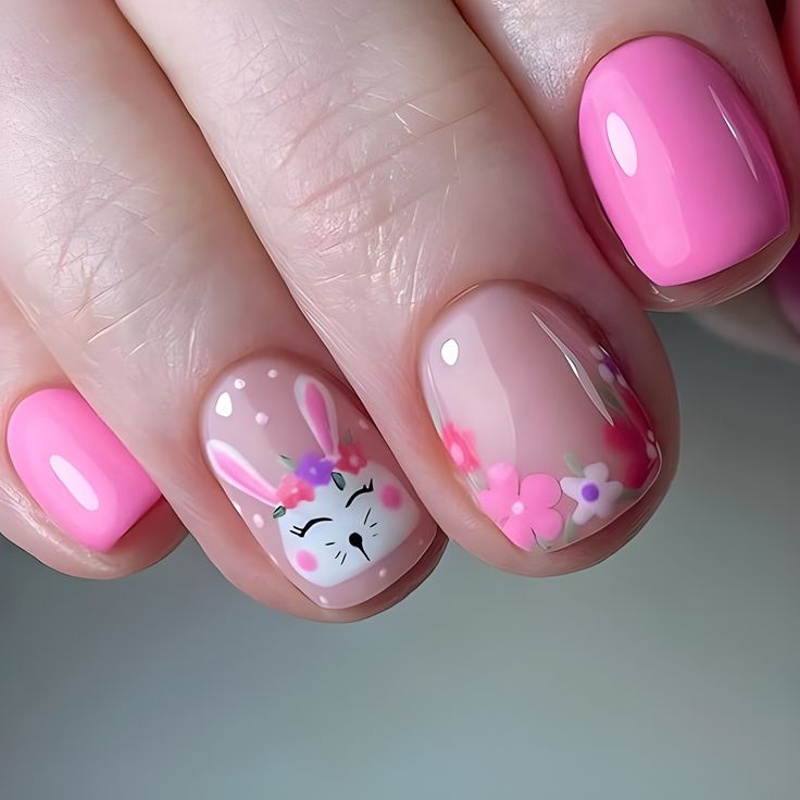 Easter rabbit nails – Ιδέες για γιορτινό Πασχαλινό μανικιούρ με τα πιο girly και κομψά σχέδια