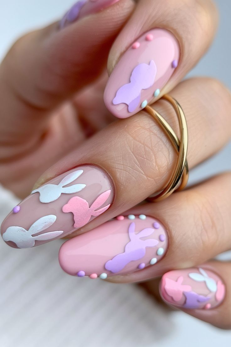 Easter rabbit nails – Ιδέες για γιορτινό Πασχαλινό μανικιούρ με τα πιο girly και κομψά σχέδια