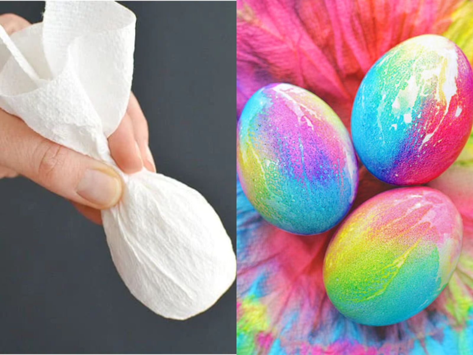 Το κόλπο με το χαρτί κουζίνας για να βάψετε με τα Παιδιά τα Πασχαλινά Αυγά