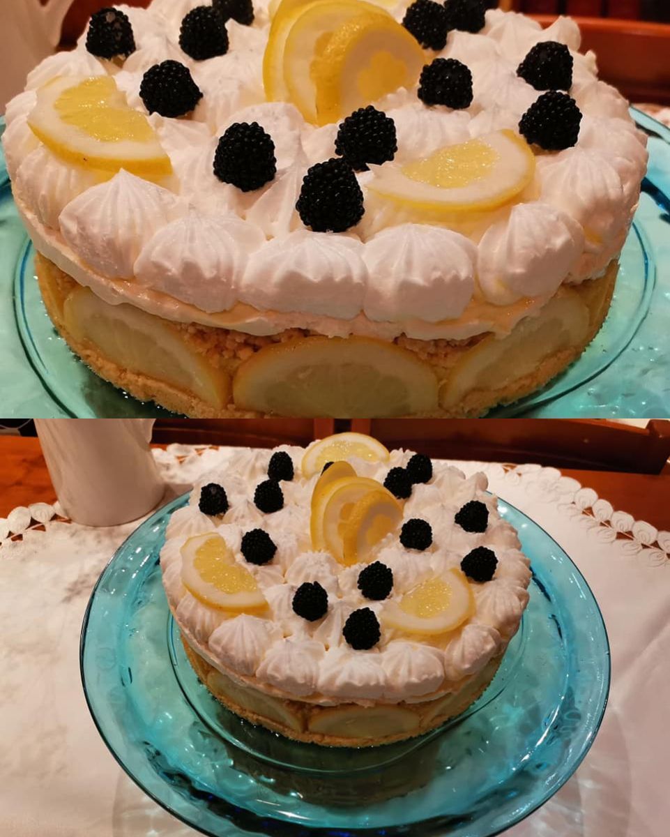 Τούρτα παγωτό βανίλια με σορμπέ λεμόνι για τη Πρωτομαγιά