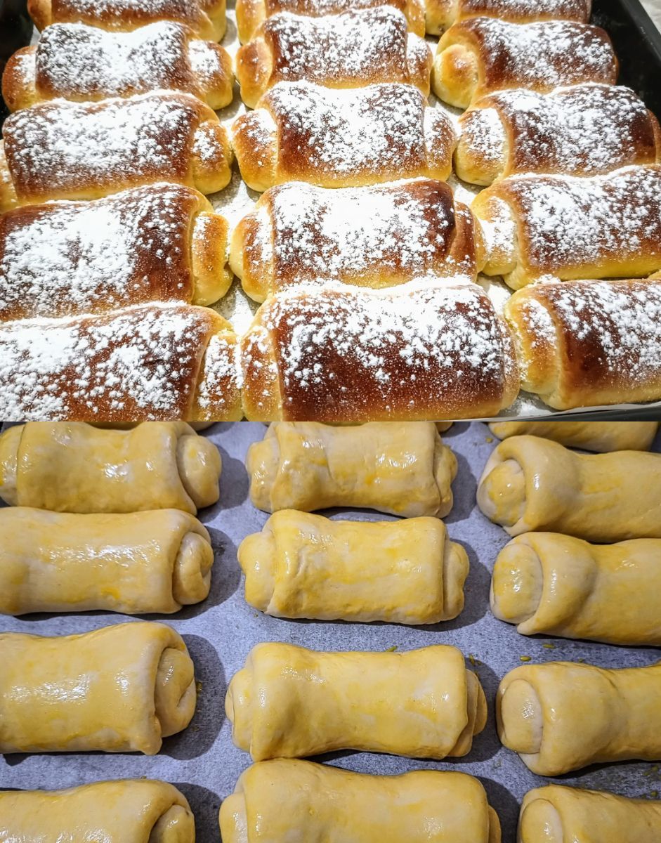 Αφράτα ρολάκια ζύμης γεμιστά με Nutella