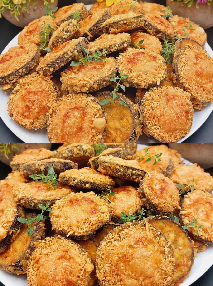 Τραγανές μελιτζάνες στο φούρνο με παρμεζάνα