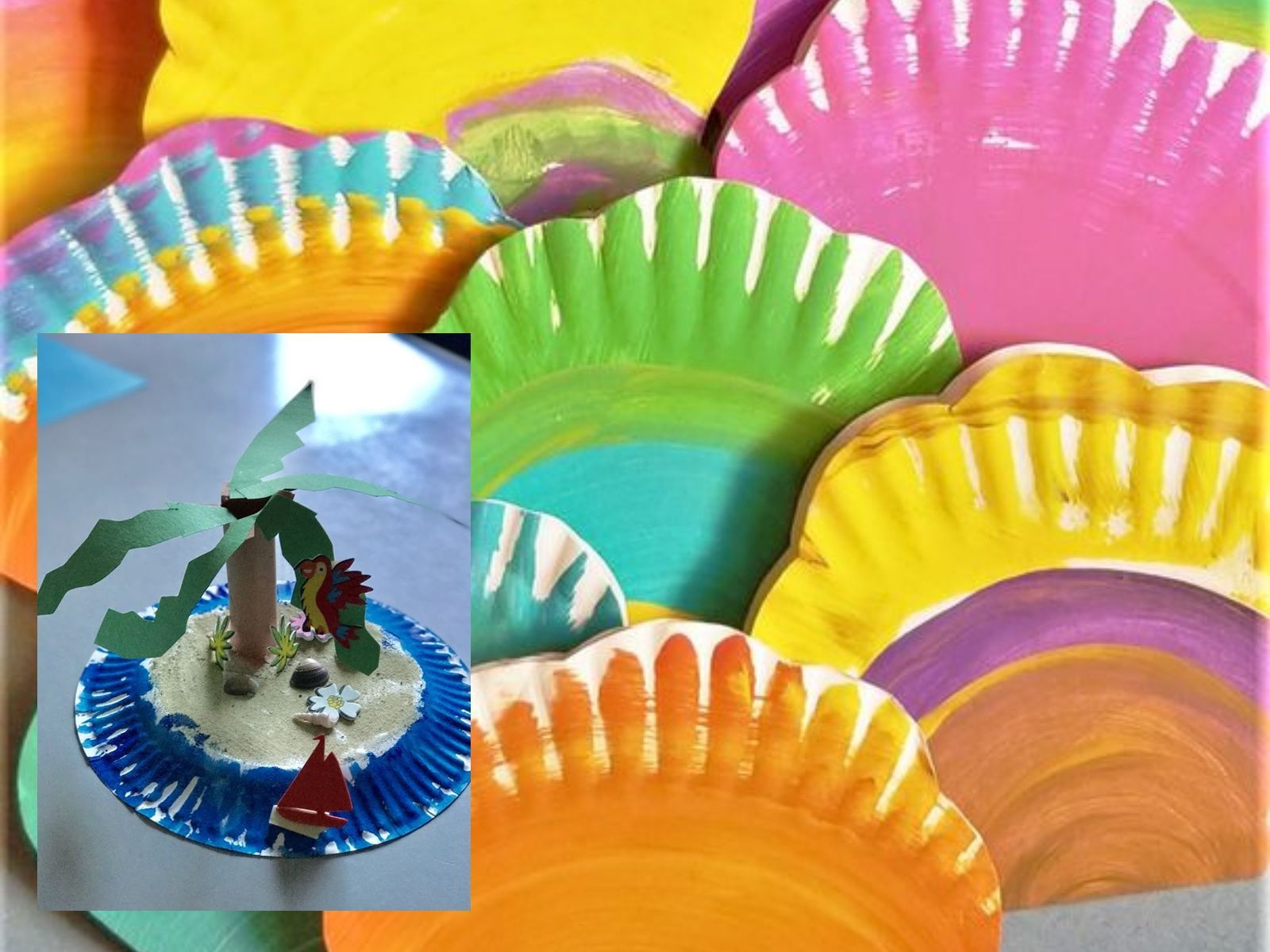 Μάθε στο παιδί την ανακύκλωση φτιάχνοντας Παιδικές Κατασκευές με θέμα το Καλοκαίρι από χάρτινα πιατάκια