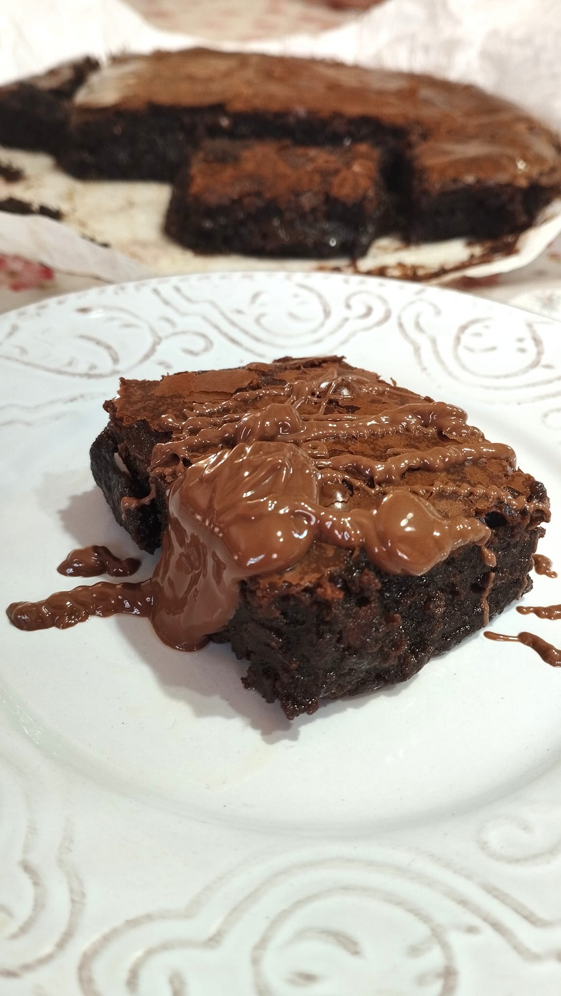 Σοκολασμένο Brownies με ελαιόλαδο και Merenda