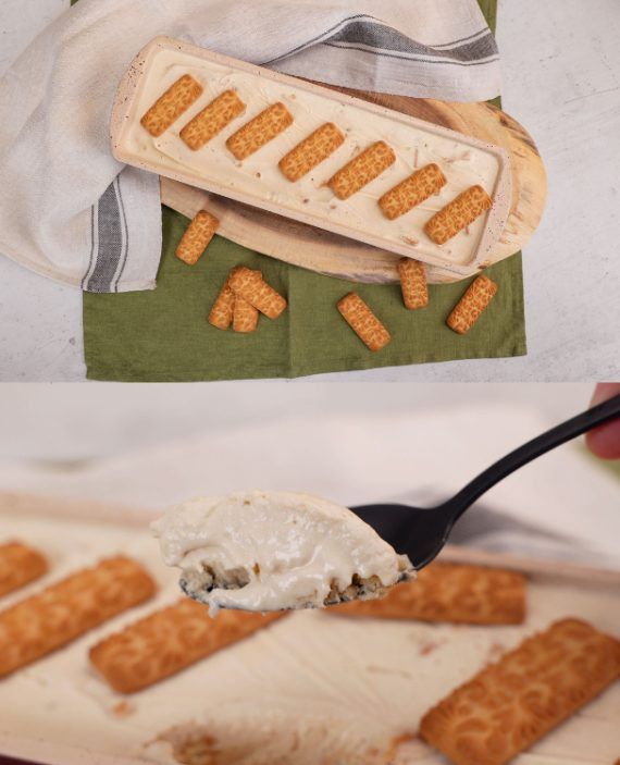 Αφράτο παγωτό με γεύση μπισκότο Μιράντα χωρίς παγωτομηχανή