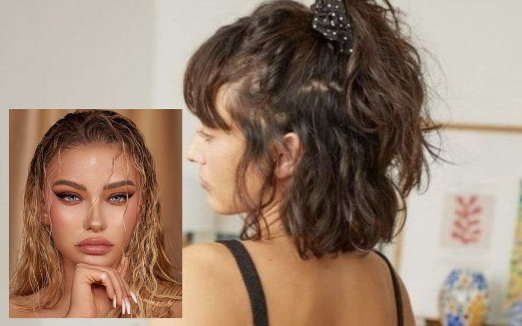 καστανά-μαλλιά-με-κοτσίδα-και-ξανθά-wet-μαλλιά-