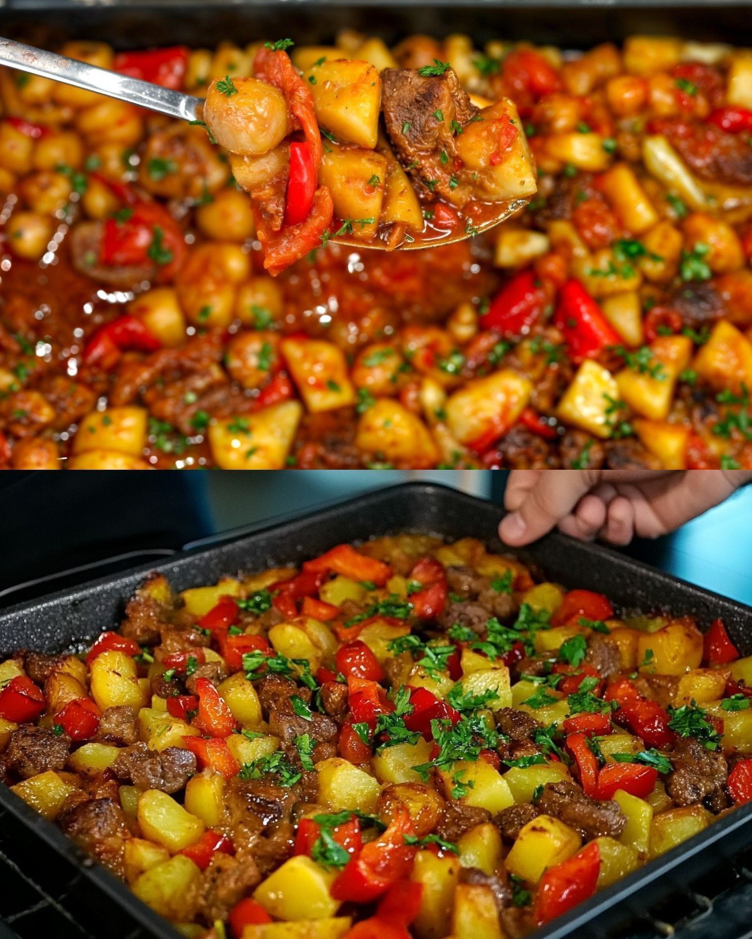 Μοσχαράκι φούρνου με λαχανικά και δεμένη σάλτσα - Καλοκαιρινή συνταγή για όλη την οικογένεια