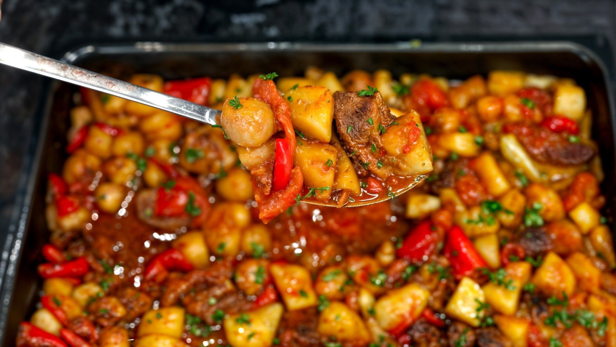 Μοσχαράκι φούρνου με λαχανικά και δεμένη σάλτσα – Καλοκαιρινή συνταγή για όλη την οικογένεια