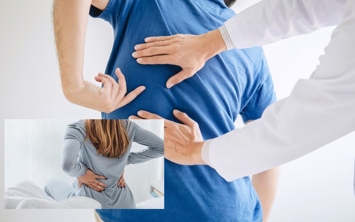 άντρας-πονάει-στη-πλάτη-και-τον-εξετάζει-γιατρός-γυναίκα-πονάει-στη-μέση-