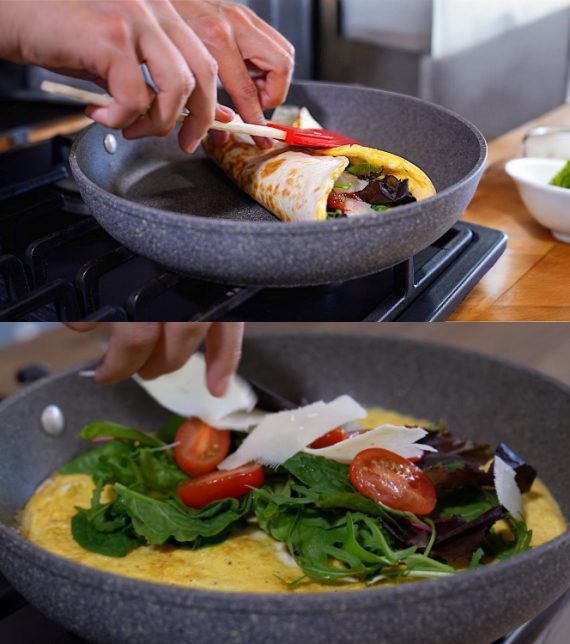 Τορτίγια με αυγά και πράσινη σαλάτα για βραδινό από τον Δημήτρη Μιχαηλίδη