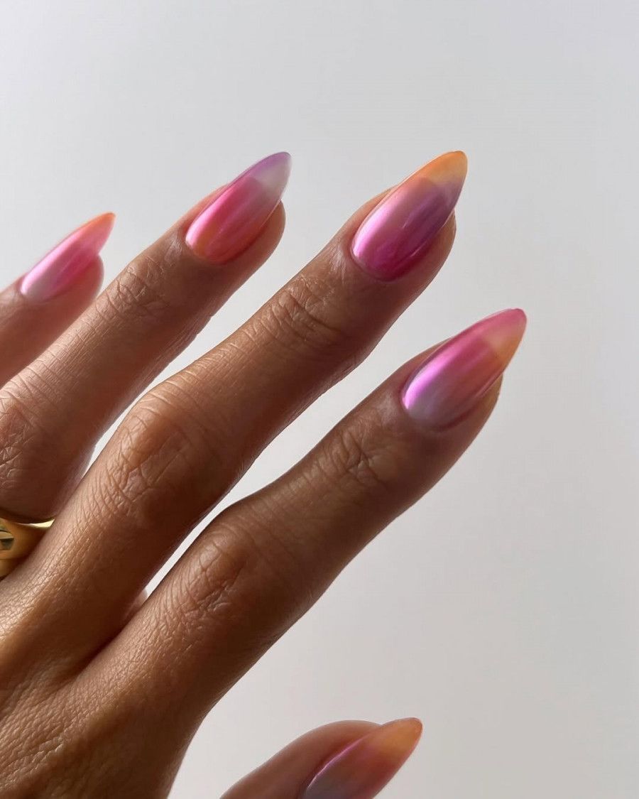 sorbet nails-με-περλέ σχέδιο-ιδέες- sorbet nails-με-περλέ σχέδιο-ιδέες-
