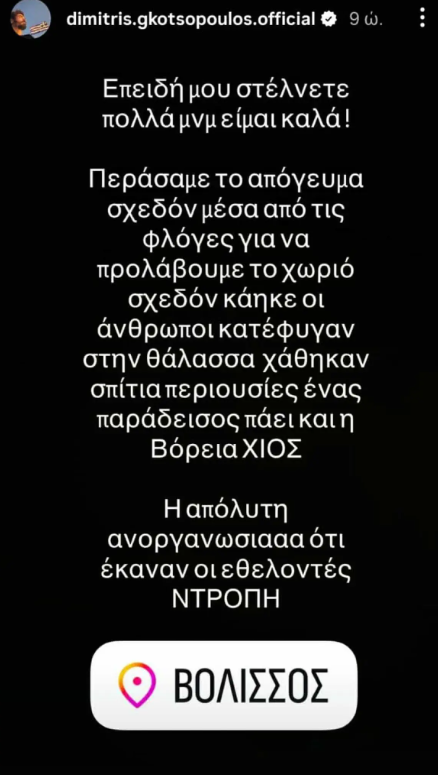 Δημήτρης Γκοτσόπουλος - Φωτιά Χίος: «Περάσαμε σχεδόν μέσα από τις φλόγες για να προλάβουμε»
