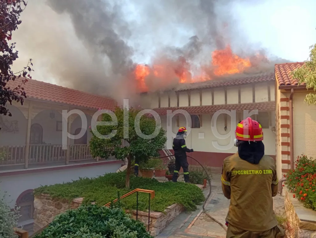 Έκτακτη Είδηση: Καίγεται η Ιερά Μονή Αγίου Νικολάου στο Μπάλα Πατρών-Συγκλονιστικη εικόνα