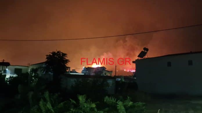 Φωτιά Πάτρα : Η φωτιά μπήκε στην Άνω Αχαΐα, καίγονται σπίτια στα Τσουκαλείκα