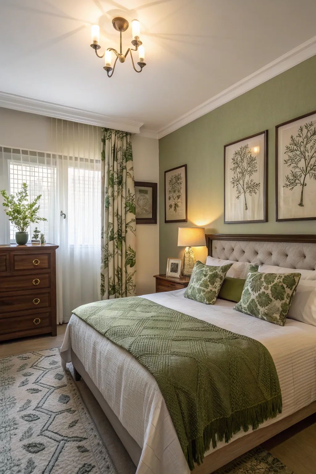 πράσινος-τοίχος-και-κρεβάτι-στη-κρεβατοκάμαρα- πράσινος-τοίχος-και-κρεβάτι-στη-κρεβατοκάμαρα-