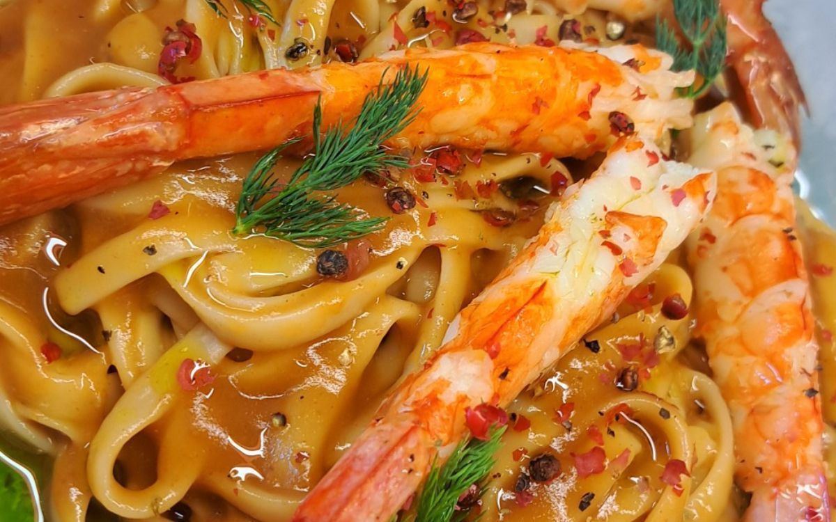 Γαριδομακαρονάδα με λαζανάκι για την νηστεία