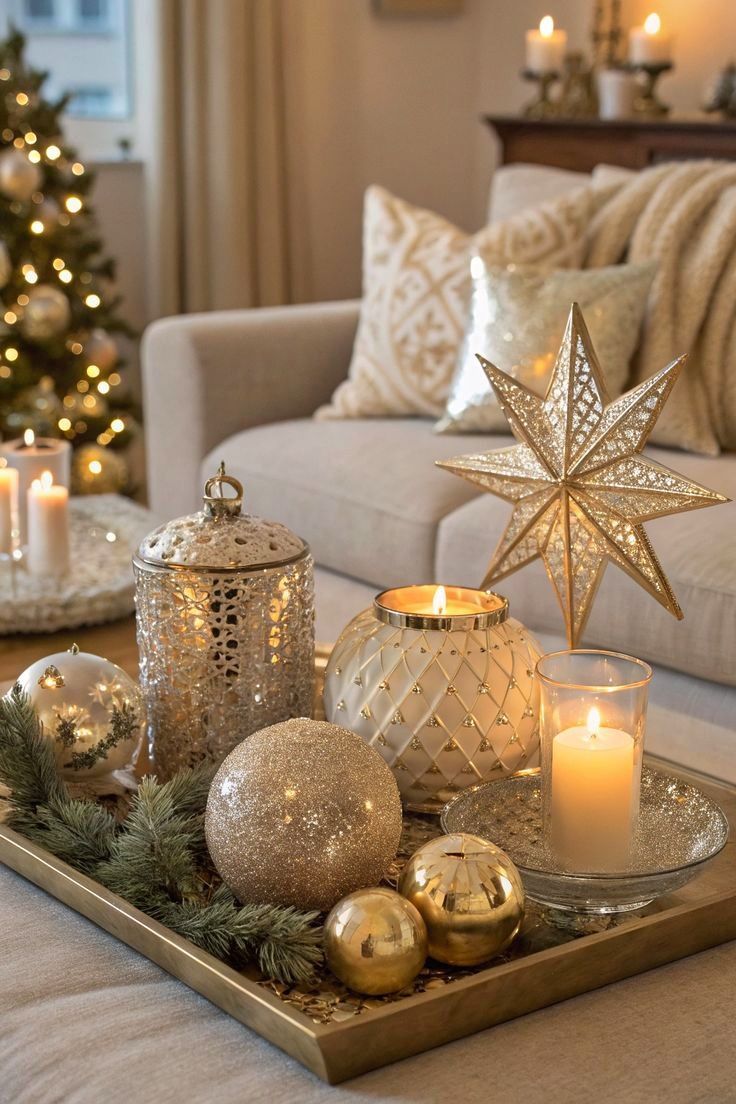 Luxury Χριστουγεννιάτικος στολισμός για σαλόνι και τραπεζαρία